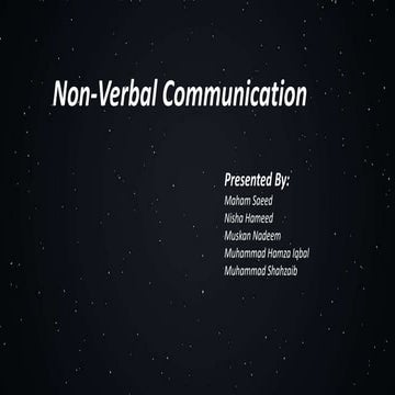 Non verbal Communication