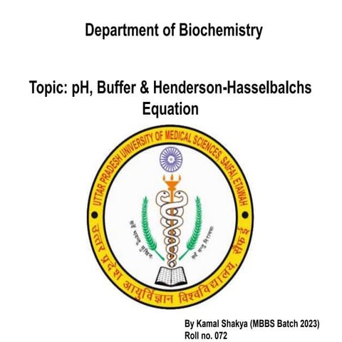 PH Buffer and Henderson Hasselbalchs equation