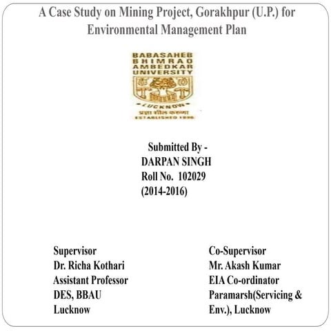 A Case Study On Mining Project Eia Plan Pptx