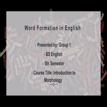 Word Formation in English with fun images