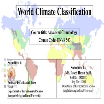 World Climate Classification! Advanced Climatology