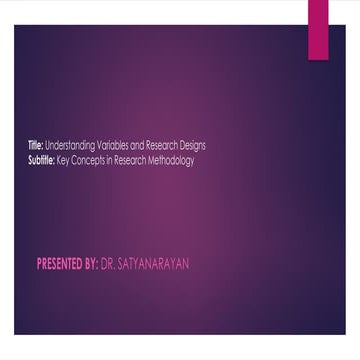 Research Variables, research methadology