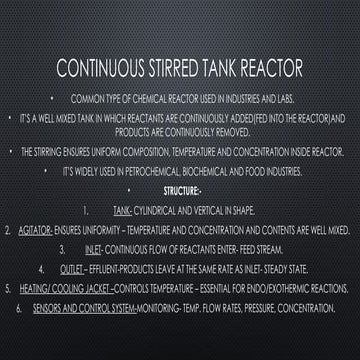 Mathematical modeling of continuous stirred tank reactor systems (cstr ...