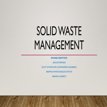seminar presentation ppt on solid waste management | PPT
