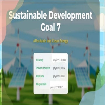 sustainable development goals no. 7 (sdg 7) clean and affordable energy ...