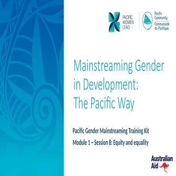 Understanding Gender Equity and Equality in Pacific Development | PPTX