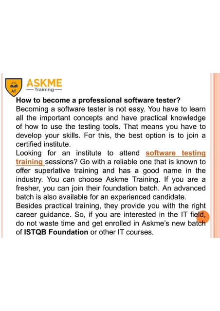 best software testing training | PDF