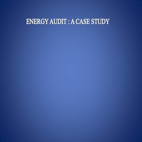 SEMINAR ON ENERGY AUDIT
