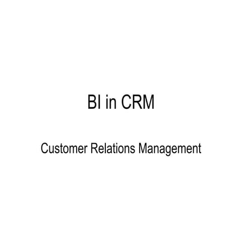 AI/BI and CRM