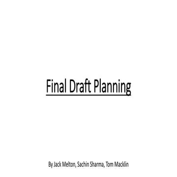 Final Draft Planning