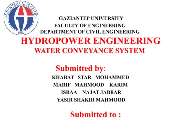 hydro power energy water conveyance system   