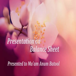 Balance Sheet