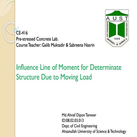 IL of moment for determinate structure 