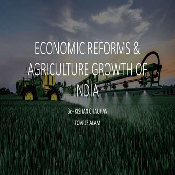 Economic reforms and agriculture growth of india