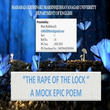 The Rape of the Lock - A Mock Poem 