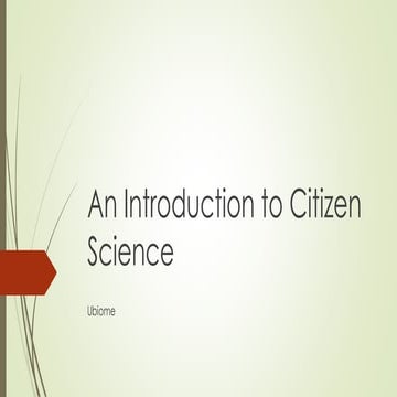An Introduction to Citizen Science