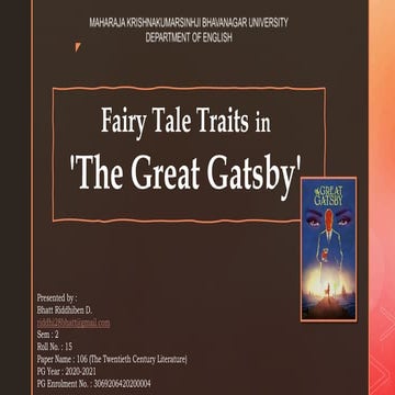 Fairy Tales Traits in "The Great Gatsby"