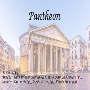 The Pantheon: Architectural Marvel and Cultural Icon of Ancient Rome | PPTX