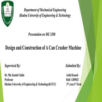 Design and Construction of A Can Crusher Machine