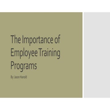 The Importance of Employee Training Programs
