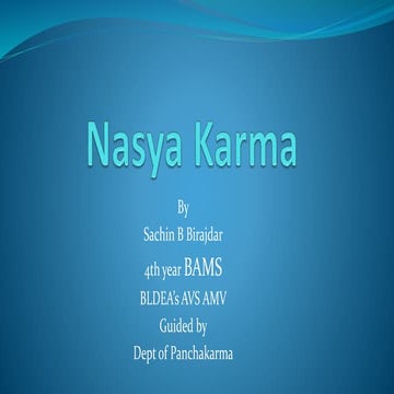 Nasya Karma: Understanding it's Benefits