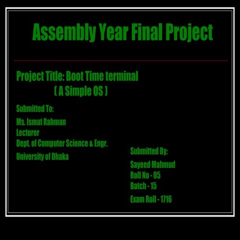 Writing a Simple OS for Fun