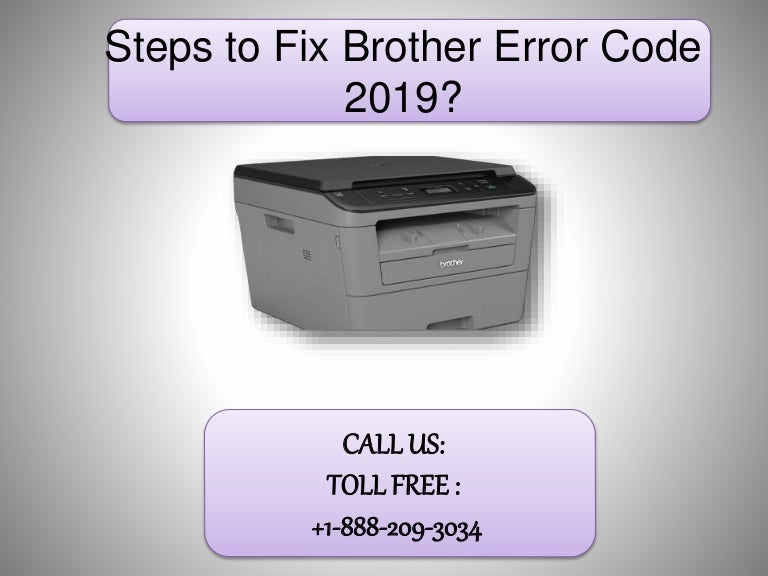 Steps to Fix Brother Error Code 2019