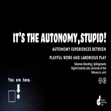 It's the Autonomy, Stupid: Autonomy Experiences Between Playful Work and Work...