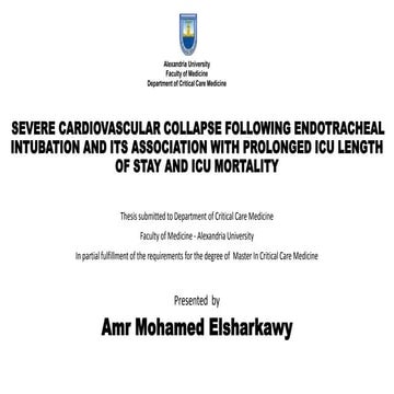 Postintubation cardiovascular collapse