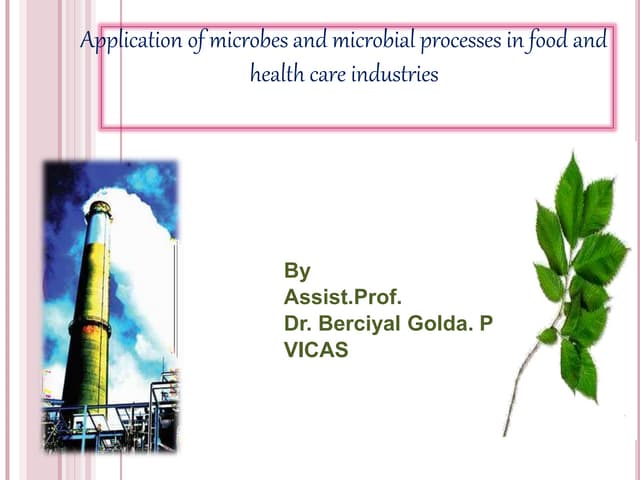 Application of microbes and microbial processes in food and healthcare indust...