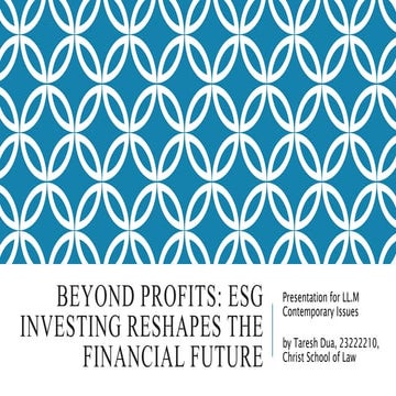ESG Investing under CA' 13 and how does it reshape the investment