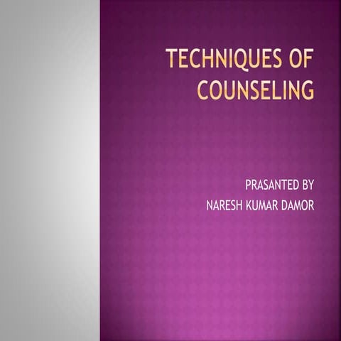 techanique of councelling