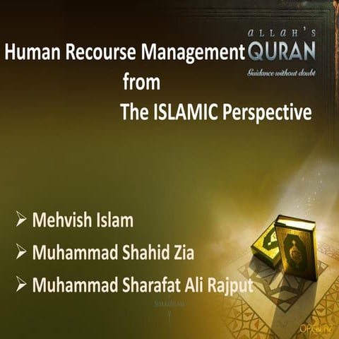 Human Recourse Management from the ISLAMIC Perspective | PDF
