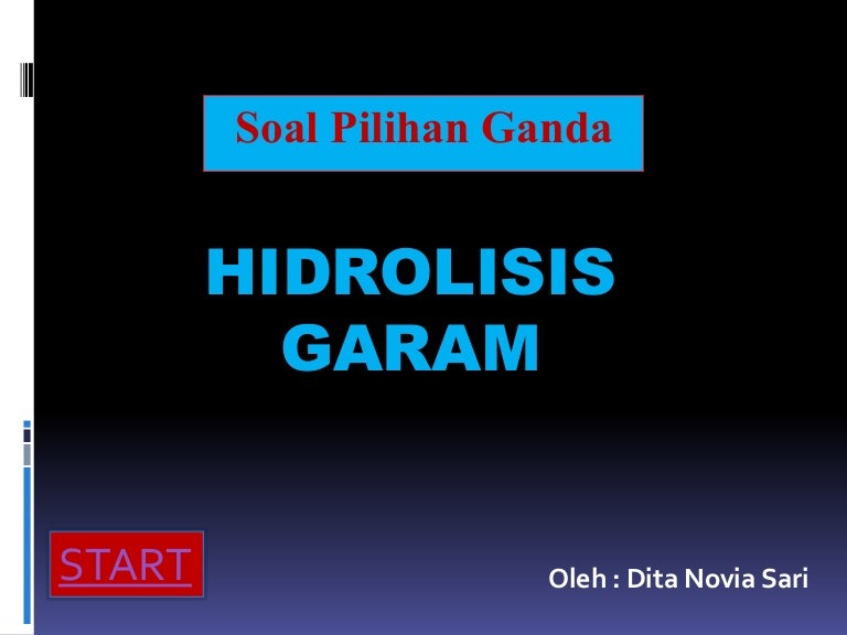 Soal Pilihan Ganda Hidrolisis Garam
