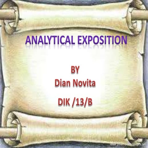 analytical exposition