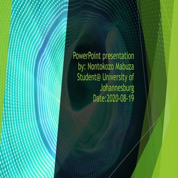 Nontokozo's Powerpoint presentation UJ