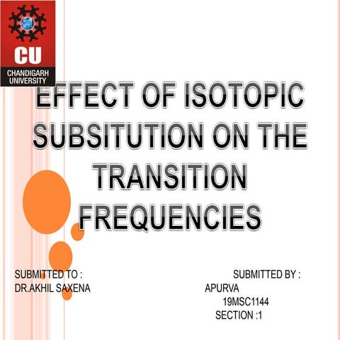 Effect of isotopic subsitution on the transition frequencies