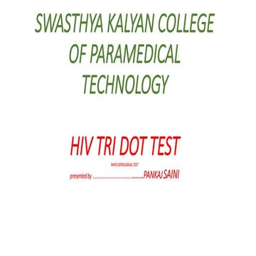HIV TRI DOT TEST//Microbiology | PPTX