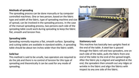 Spreading and cutting machines | PPTX