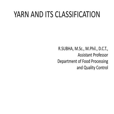 YARN CLASSIFFICATION