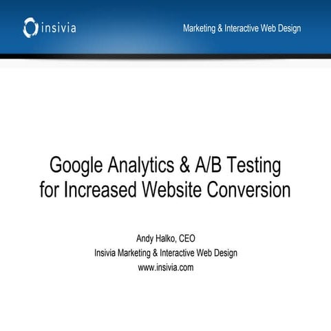 Google Analytics for Increased Website Conversion
