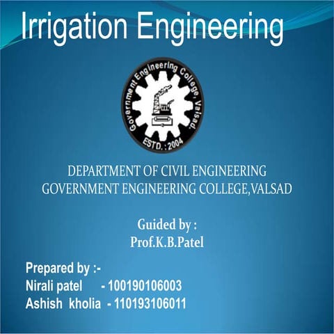 introduction of irrigation