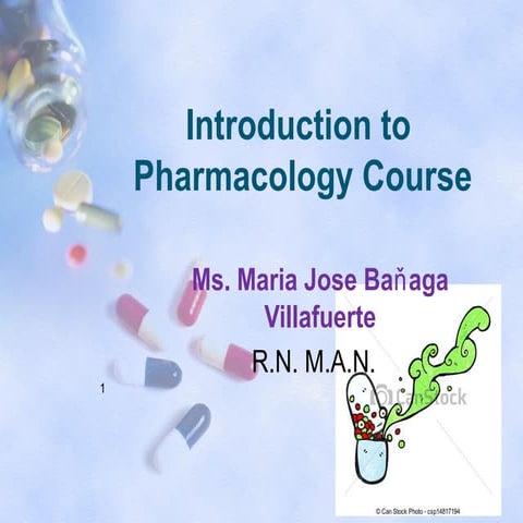 Pharmacology: Class Session 1 and 2 Introduction to Pharmacology
