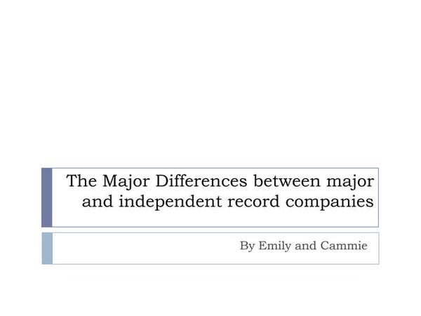 Independent record label structure pdf