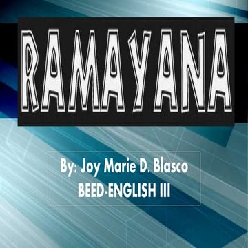 Ramayana (Indian Epic) | PPTX