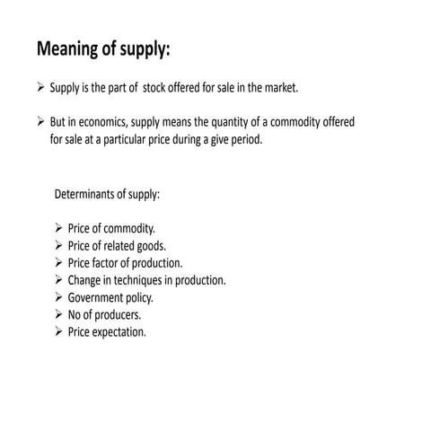Meaning of supply
