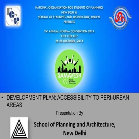 Development Plan -Planning Interventions by School of Planning and Architectu...