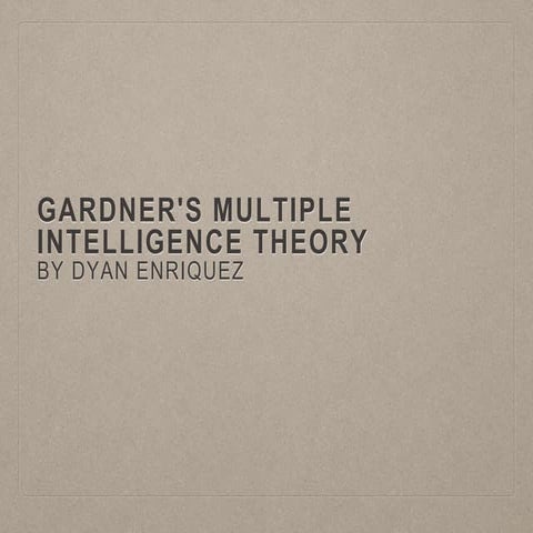 Gardners Multiple Intelligence | PDF