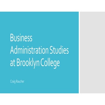 Business Administration Studies at Brooklyn College 