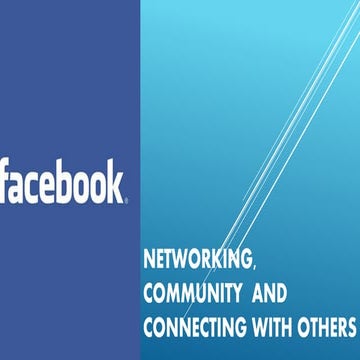 Presentation, Networking, Community and Connecting with others.